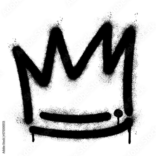 graffiti spray crown icon isolated on white background. vector illustration.