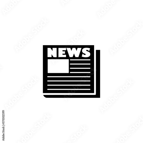 Newspaper icon isolated on white background. 