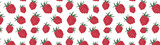Seamless pattern with raspberry berries on a white background. Brigt juicy Berris vector illustration