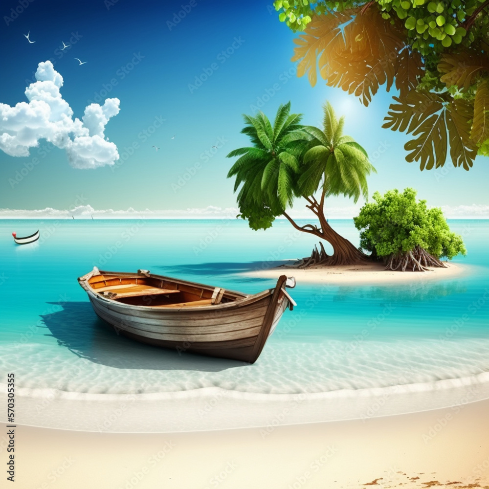 background, beach, beatiful, blue, boat, coast, day