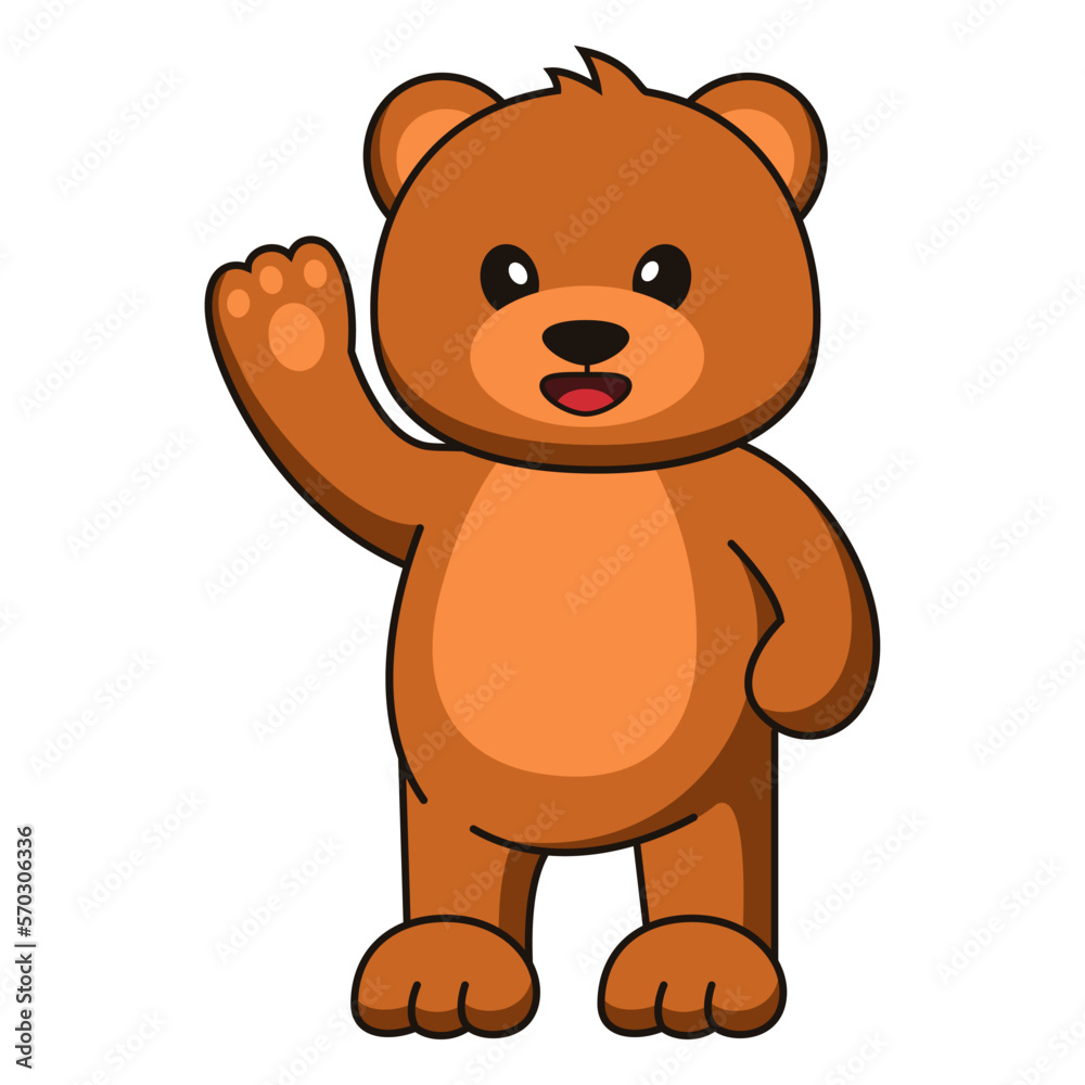 Fototapeta premium cute cartoon bear isolated white background