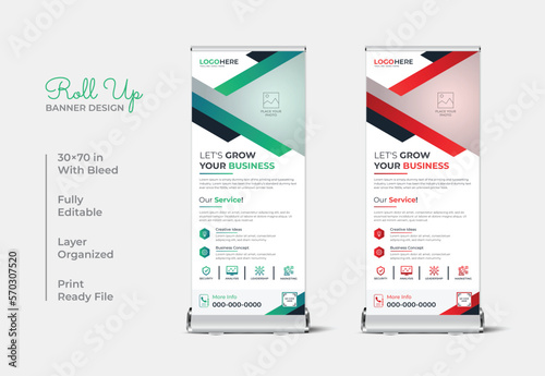 Creative professional display roll-up banner design template