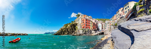 Riomaggiore in Cinque Terre, Italy panorama