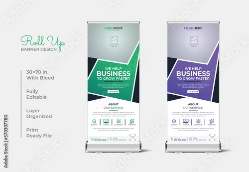 Professional business roll-up banner design