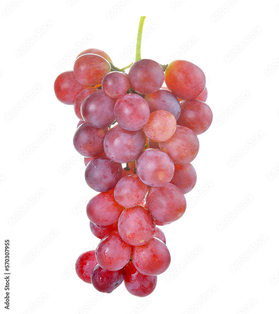 Fresh red grape on   transparent png