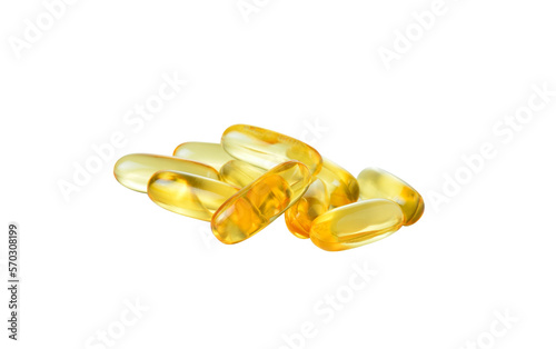 Fish oil capsule isolated on transparent png