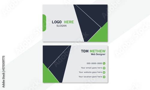 Abstract classy business card template design, Simple elegant modern design vector