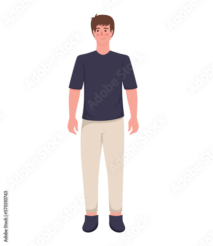 character man in casual wear standing 