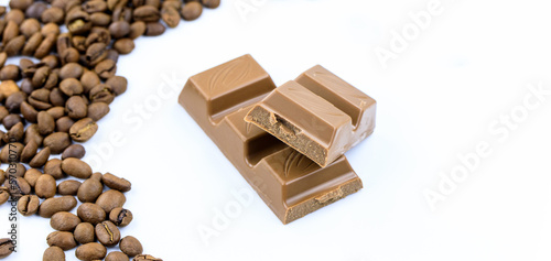 mug of Italian coffee beans on the white background