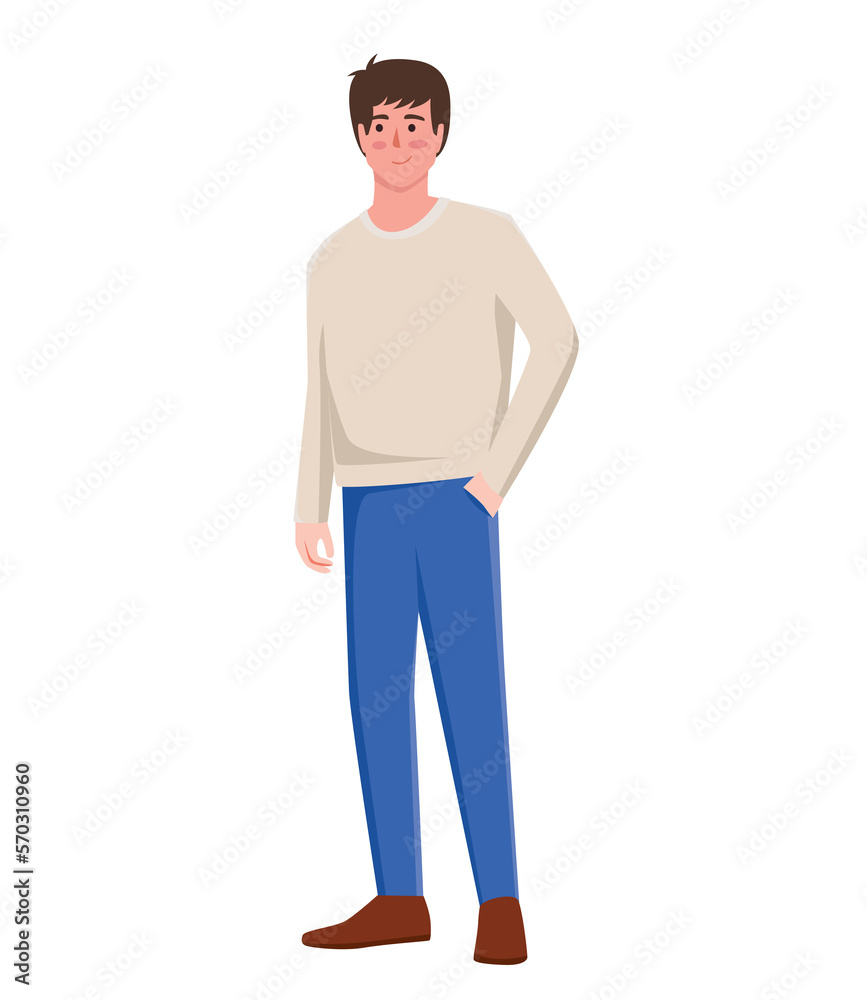 character man in casual wear standing character man in casual wear standing