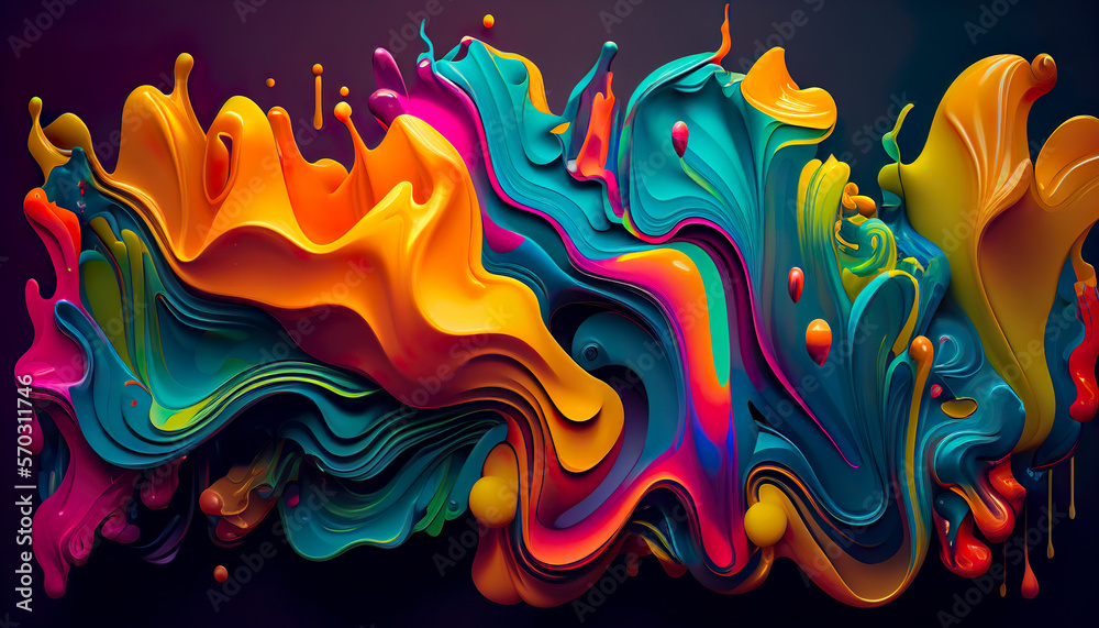 colorful fluid abstract 3d background, wallpaper