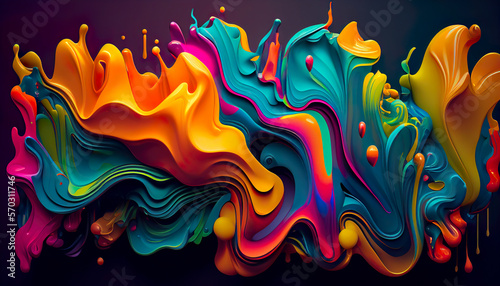 colorful fluid abstract 3d background, wallpaper