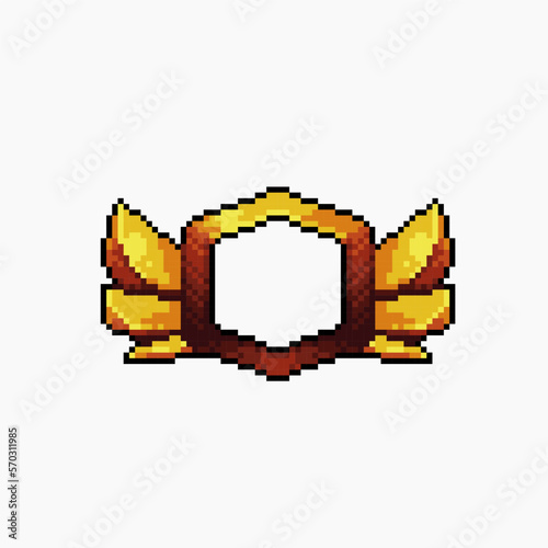 golden avatar frame in pixel art style
