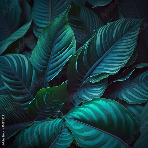Wallpaper with tropical leaves  inside the jungle  generative ai