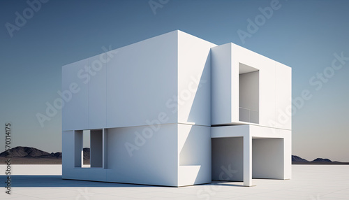 White architecture of minimal house