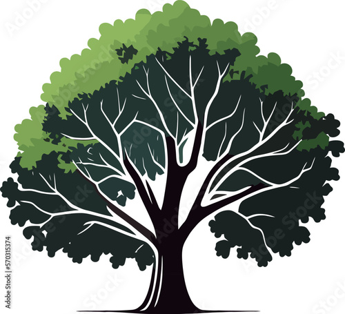 vector illustration of trees with green color