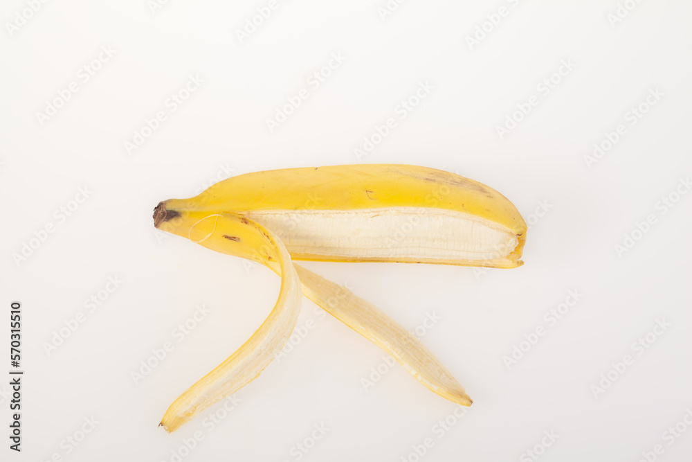 Whole ripe banana isolated on white background