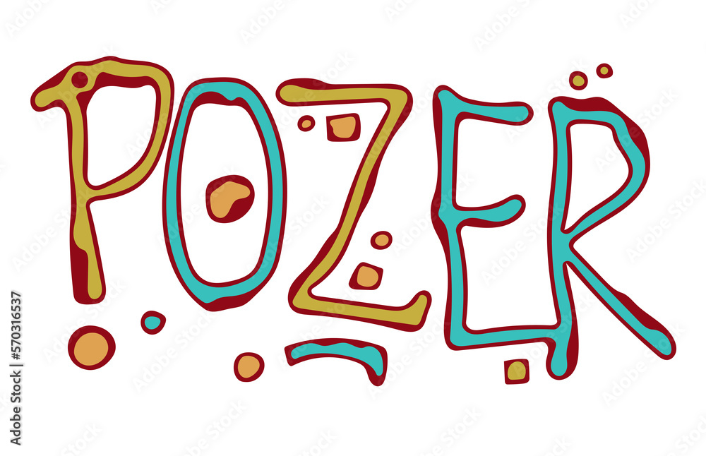 Obraz premium illustration of an alphabet, POZER LOGO
