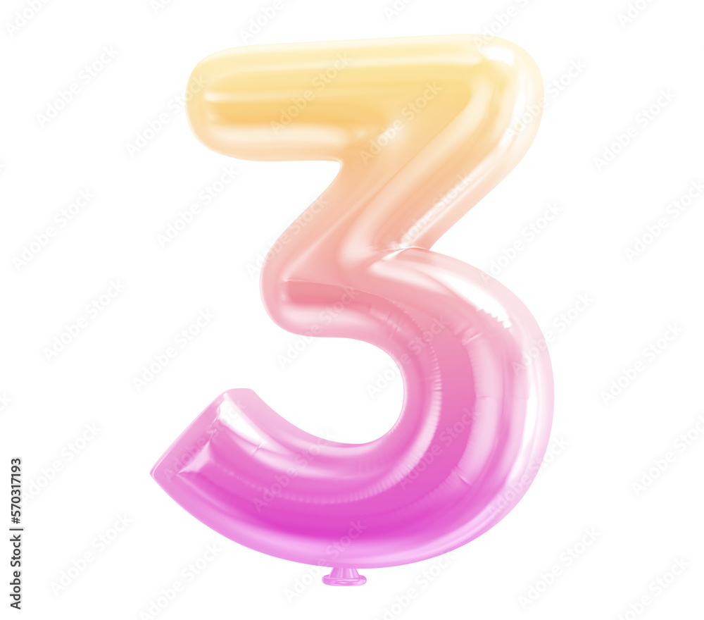 Number Balloons 3D Generative AI