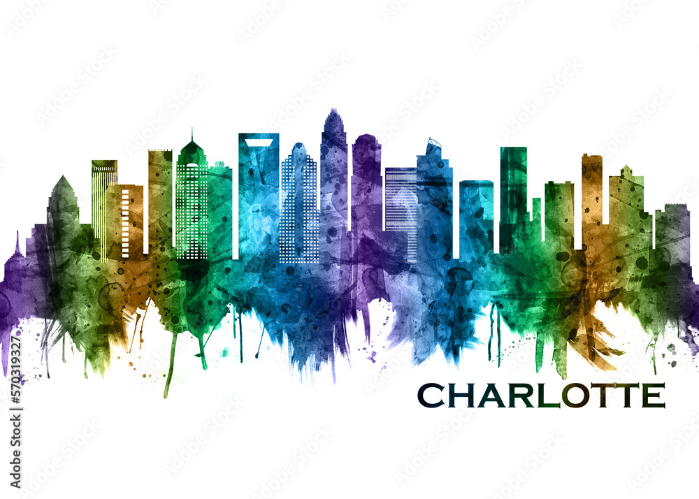 Obraz premium Charlotte North Carolina Skyline
