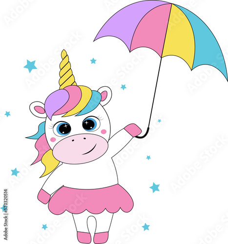 baby girl unicorn vector illustration