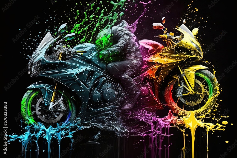 Colorful Rider Based Graphics Colorful High-Contrast HD Vector Art: People Riding on the Back of a ...