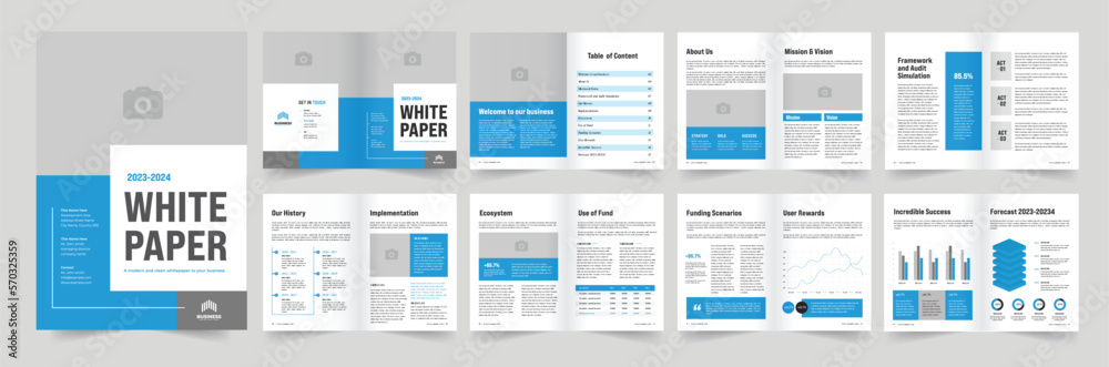 white paper layout or white paper Template