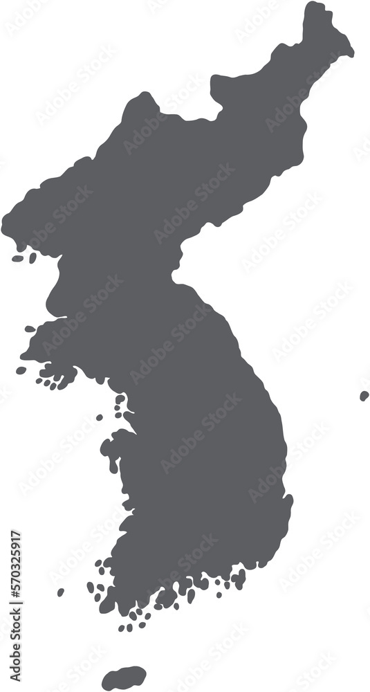 doodle freehand drawing of korea map.