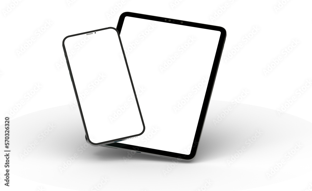 Gadgets including smartphone, digital tablet and laptop, blank screen with Gadgets including smartphone, digital tablet and laptop, blank screen with