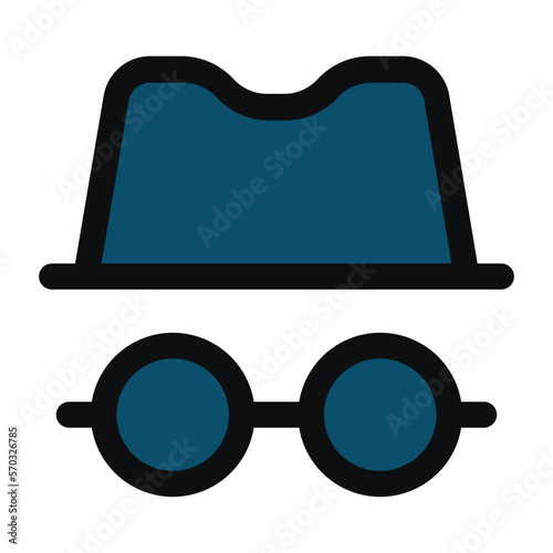 spy outline color icon