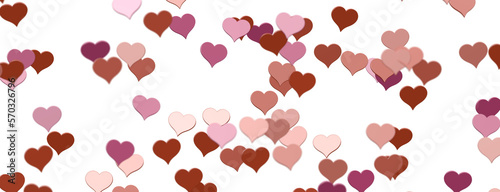 Falling red and pink hearts...