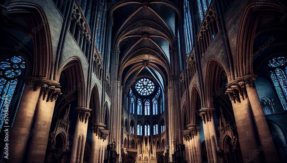 A Stone Sanctuary: The Majestic Notre-Dame Cathedral generated by AI