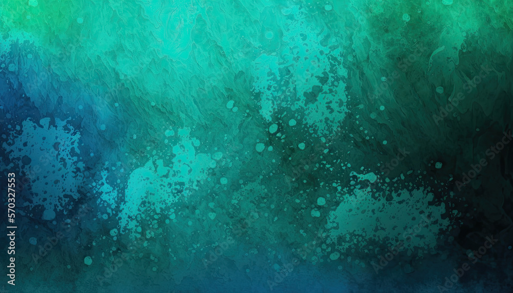 Abstract teal, green and blue watercolor wallpaper made with Generative AI.