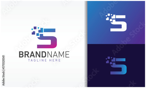 letter S pixels logo
