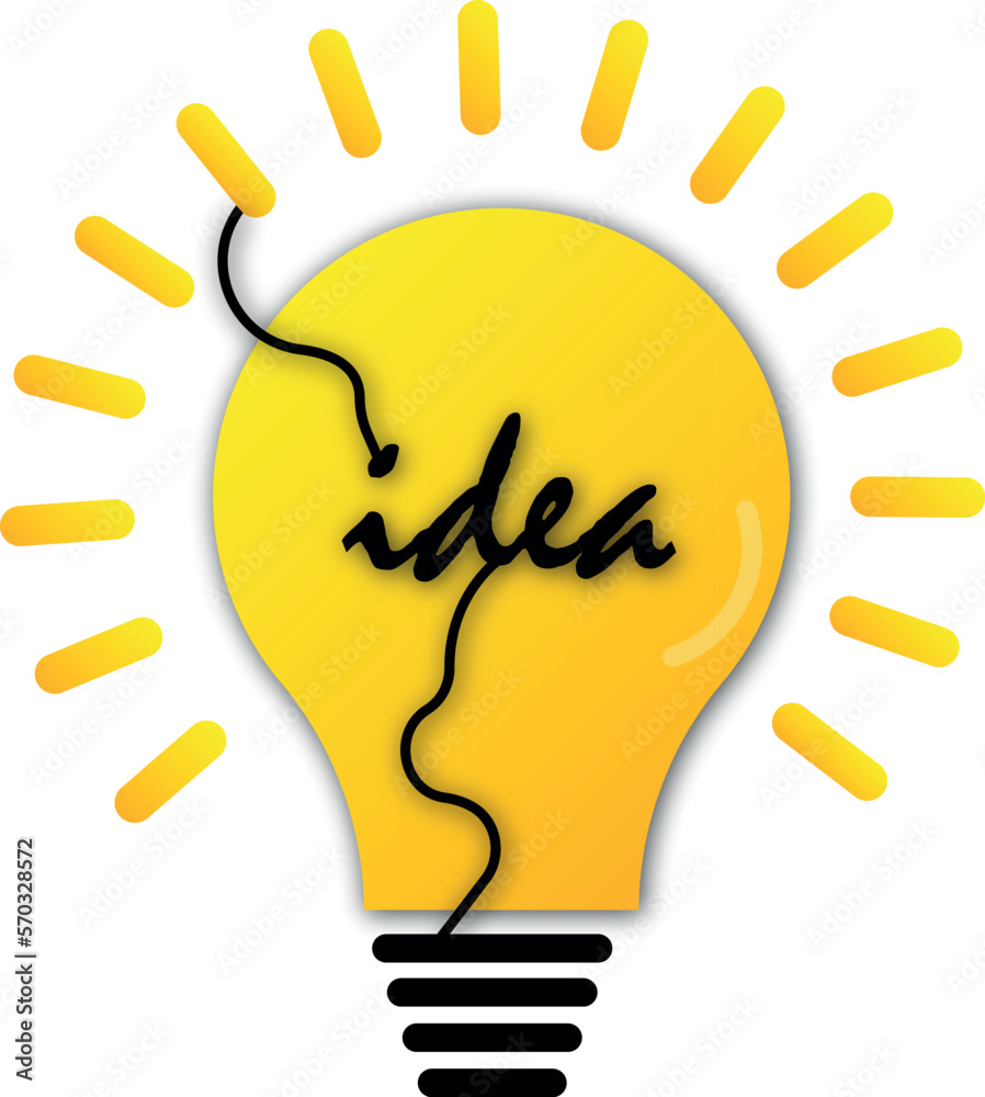 Fototapeta premium Light bulb design, creative idea concept. The light bulb icon vector, full of ideas and creative thinking, analytical thinking for processing.