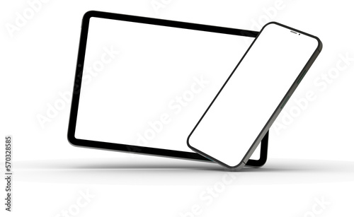 Photo White tablet, isolate...