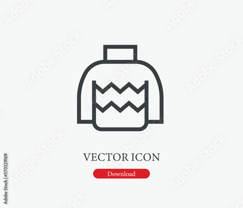 Jumper vector icon. Editable stroke. Symbol in Line Art Style for Design, Presentation, Website or Mobile Apps Elements, Logo.  Jumper symbol illustration. Pixel vector graphics - Vector