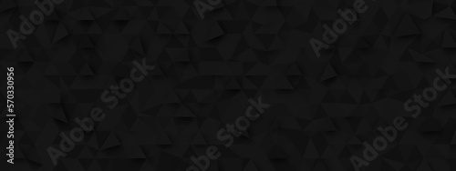 Seamless black triangles mosaic background, Black geometric shapes pattern 