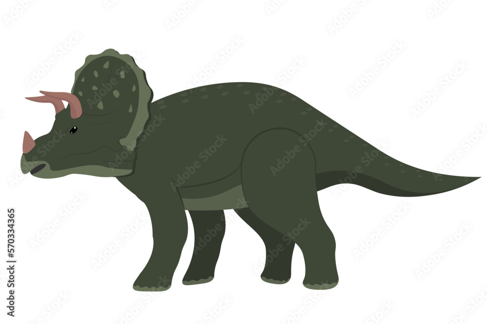 Naklejka premium realistic triceratops dinosaur isolated vector illustration