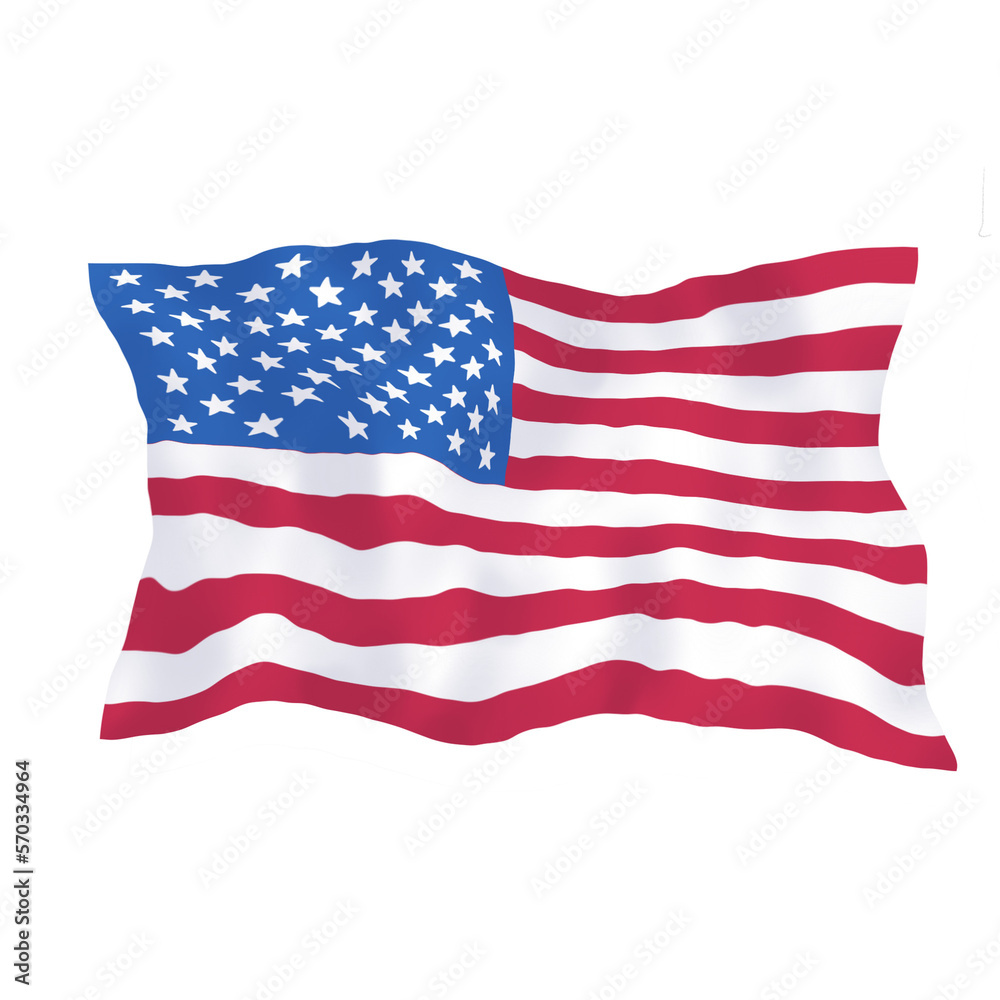 Fototapeta premium american flag isolated on white