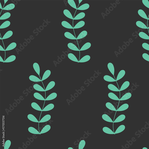 Vector branch with leaves seamless pattern background. Perfect for fabric, scrapbooking, and wallpaper projects. 