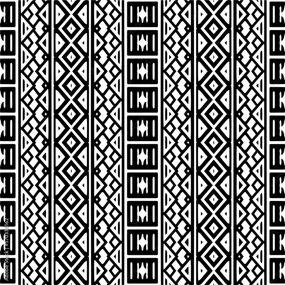Vector geometric ornament in ethnic style. Seamless pattern with abstract shapes,Black and white color. Repeating pattern for decor, textile and fabric. Vector geometric ornament in ethnic style. Seamless pattern with abstract shapes,Black and white color. Repeating pattern for decor, textile and fabric.