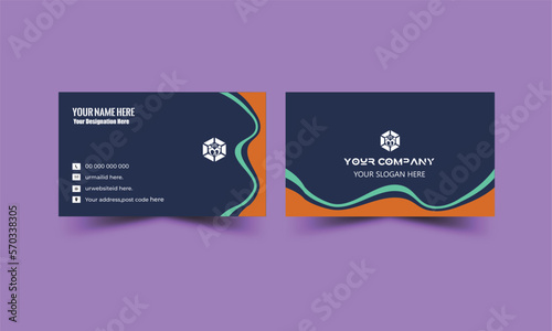 Modern Corporate Business Card Template, Horizontal Simple Clean Layout Design Template. Luxury business card, Elegant business card, Double side creative business card.
