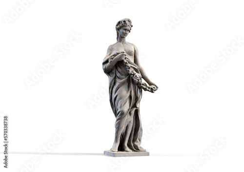 Woman Sculpture 3d isolate rendering on transparent background 