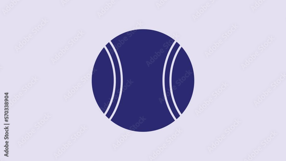 Blue Tennis ball icon isolated on purple background. Sport equipment. 4K Video motion graphic animation Blue Tennis ball icon isolated on purple background. Sport equipment. 4K Video motion graphic animation
