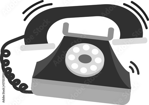 ringing old classic black phone illustration