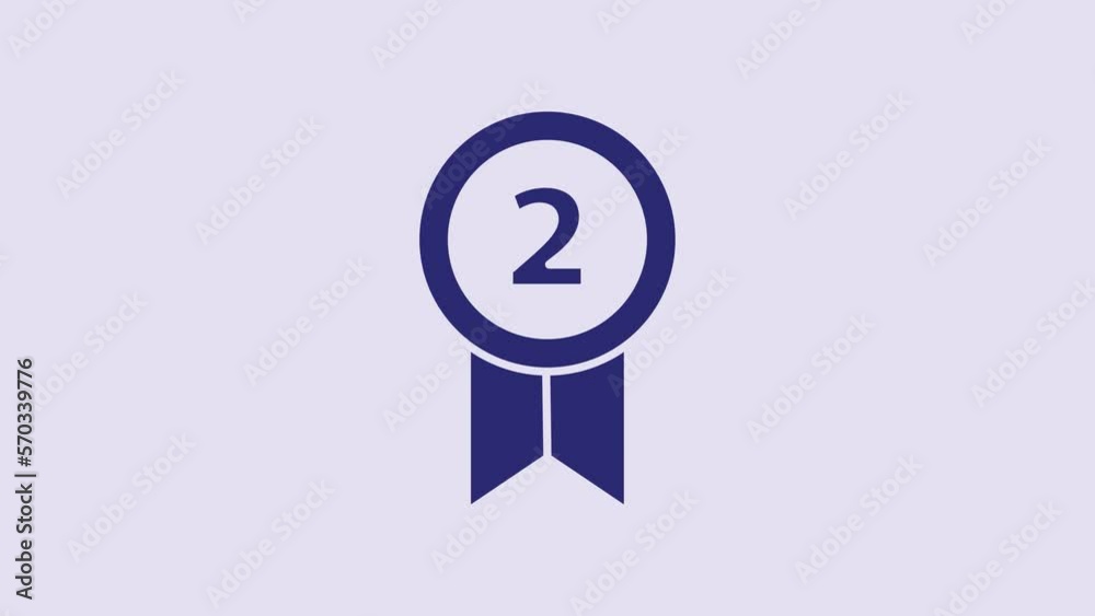 Blue Medal icon isolated on purple background. Winner achievement sign. Award medal. 4K Video motion graphic animation Blue Medal icon isolated on purple background. Winner achievement sign. Award medal. 4K Video motion graphic animation