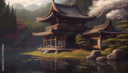 The Beauty of Tradition: Ancient Japanese Architecture generated by AI
