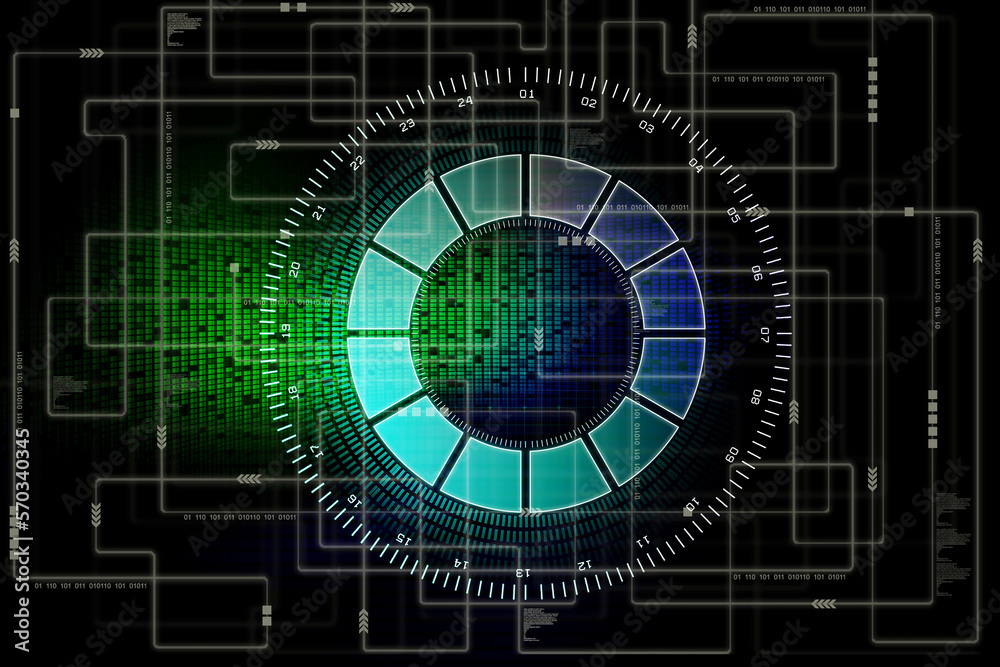 2d illustration Abstract futuristic electronic circuit technology background 2d illustration Abstract futuristic electronic circuit technology background
