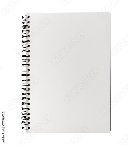 spiral notepad with blank page isolated